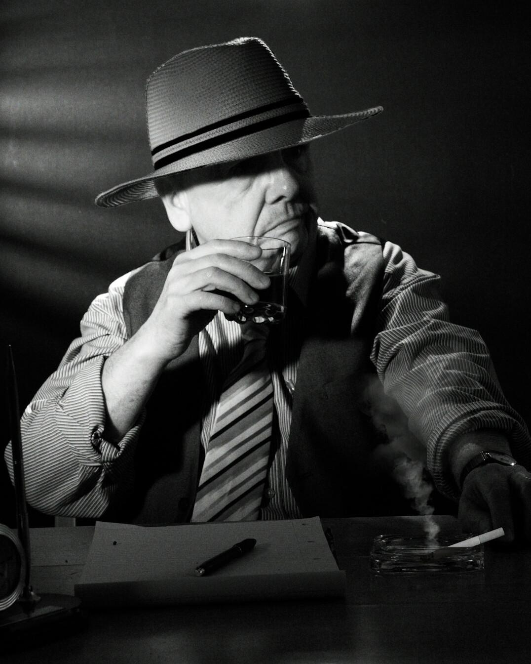 detective reviewing evidence