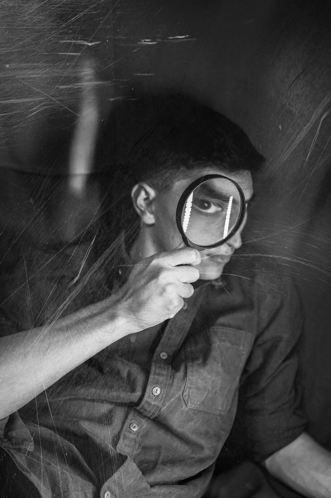 detective examining clues